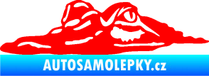 Samolepka Krokodýl 003 levá hlava na hladině Fluorescentní červená