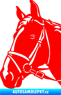 Samolepka Kůň 028 levá hlava s uzdou Fluorescentní červená