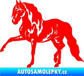 Samolepka Kůň 039 levá Fluorescentní červená