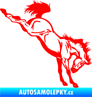 Samolepka Kůň 052 pravá vykopává zadní nohy Fluorescentní červená