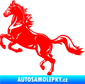 Samolepka Kůň 057 levá na zadních Fluorescentní červená