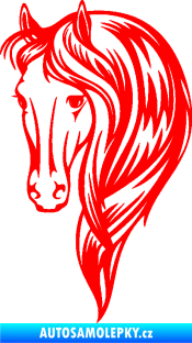 Samolepka Kůň 064 levá s hřívou Fluorescentní červená