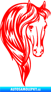 Samolepka Kůň 064 pravá s hřívou Fluorescentní červená