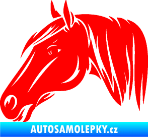 Samolepka Kůň 065 levá hlava s hřívou Fluorescentní červená