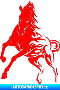 Samolepka Kůň 079 levá v plamenech Fluorescentní červená