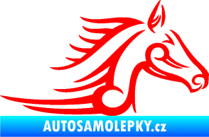 Samolepka Kůň 081 pravá hlava tattoo Fluorescentní červená