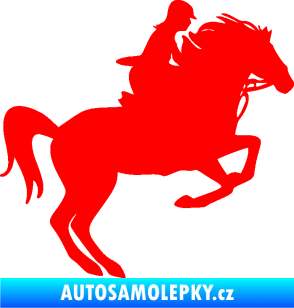 Samolepka Kůň 091 pravá skok Fluorescentní červená