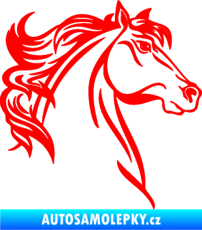 Samolepka Kůň 100 pravá Fluorescentní červená