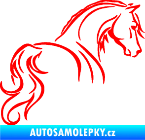 Samolepka Kůň 104 pravá Fluorescentní červená