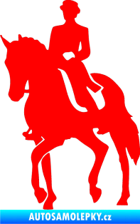 Samolepka Kůň drezura levá Fluorescentní červená