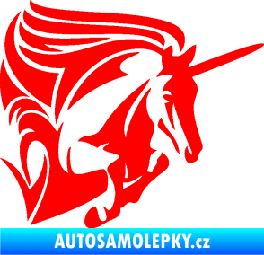Samolepka Kůň jednorožec 001 pravá Fluorescentní červená