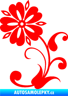 Samolepka Květina dekor 001 levá Fluorescentní červená