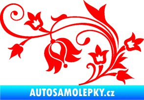 Samolepka Květina dekor 002 levá Fluorescentní červená