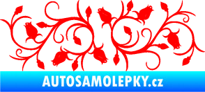 Samolepka Květina dekor 010 pravá růžičky Fluorescentní červená