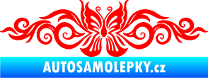 Samolepka Květina dekor 017 motýl Fluorescentní červená