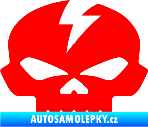 Samolepka Lebka 001 levá Fluorescentní červená
