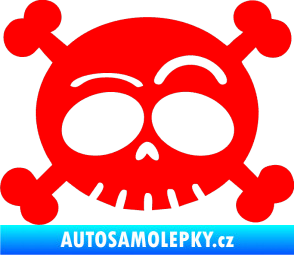 Samolepka Lebka 003 levá Fluorescentní červená