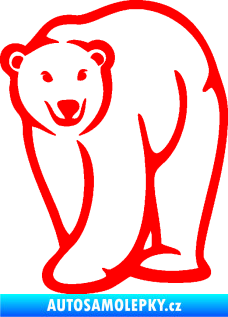 Samolepka Lední medvěd 004 levá Fluorescentní červená