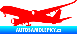 Samolepka Letadlo 017 levá Airbus A 350 Fluorescentní červená