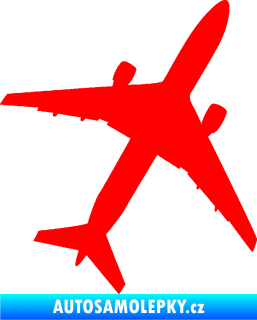 Samolepka Letadlo 018 pravá Fluorescentní červená