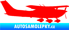 Samolepka Letadlo 021 pravá Cessna 182 Fluorescentní červená