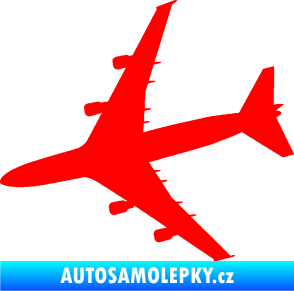 Samolepka letadlo 023 levá Jumbo Jet Fluorescentní červená