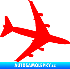 Samolepka letadlo 023 pravá Jumbo Jet Fluorescentní červená