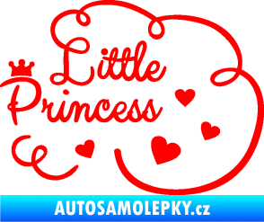 Samolepka Little princess nápis Fluorescentní červená