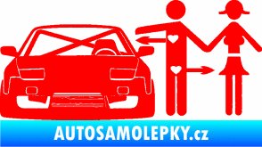 Samolepka Love car like sex levá Fluorescentní červená