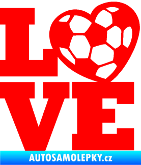 Samolepka Love fotbal Fluorescentní červená