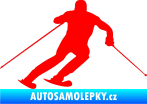 Samolepka Lyžař 003 pravá Fluorescentní červená