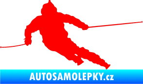 Samolepka Lyžař 015 levá Fluorescentní červená