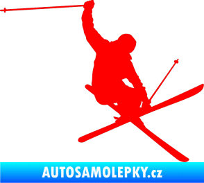 Samolepka Lyžař 024 pravá Fluorescentní červená