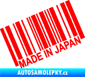 Samolepka Made in Japan 003 čárový kód Fluorescentní červená