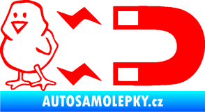 Samolepka Magnet na ptáky levá Fluorescentní červená
