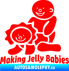 Samolepka Making jelly babies Fluorescentní červená