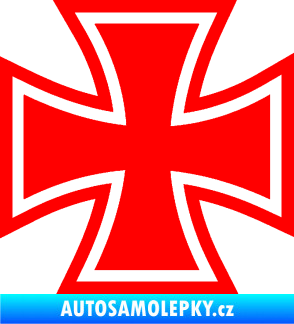 Samolepka Maltézský kříž 001 Fluorescentní červená
