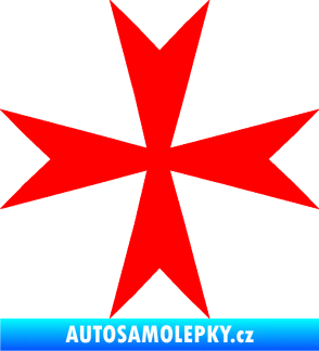 Samolepka Maltézský kříž 002 Fluorescentní červená