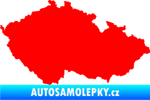 Samolepka Mapa České republiky 001  Fluorescentní červená