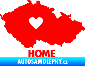 Samolepka Mapa České republiky 004 home Fluorescentní červená