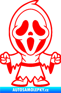 Samolepka Maska 002 pravá vřískot Fluorescentní červená