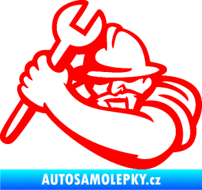 Samolepka Mechanik 001 levá Fluorescentní červená