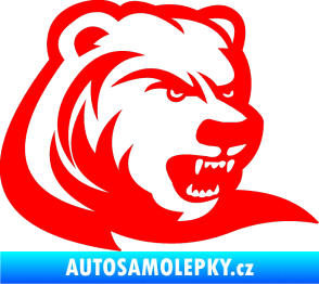 Samolepka Medvěd 001 pravá Fluorescentní červená