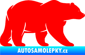 Samolepka Medvěd 002 pravá Fluorescentní červená
