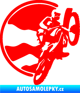 Samolepka Motokros 002 pravá Fluorescentní červená