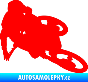 Samolepka Motorka 026 pravá motokros freestyle Fluorescentní červená
