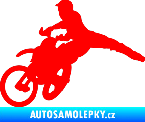 Samolepka Motorka 030 levá motokros Fluorescentní červená