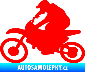 Samolepka Motorka 031 levá motokros Fluorescentní červená