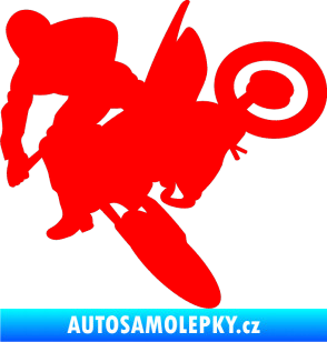 Samolepka Motorka 033 levá motokros Fluorescentní červená