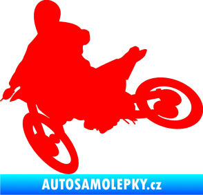 Samolepka Motorka 034 levá motokros Fluorescentní červená